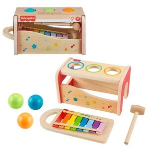 🆕 Fisher-Price Wooden Pound & Tap Bench Xylophone Musical Instrument Toy